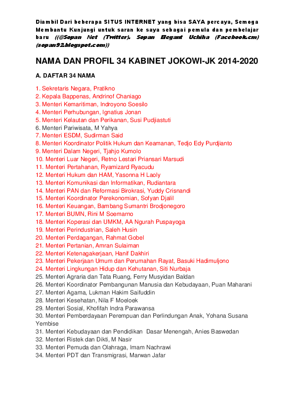 Detail Contoh Nama Kabinet Dalam Organisasi Nomer 38