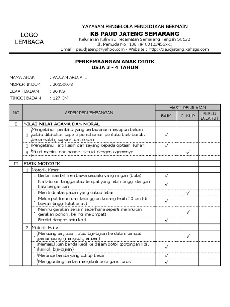 Detail Contoh Narasi Perkembangan Anak Tk Nomer 27