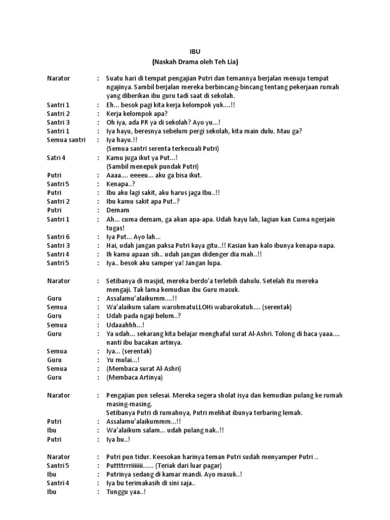 Detail Contoh Naskah Drama Teater Nomer 31