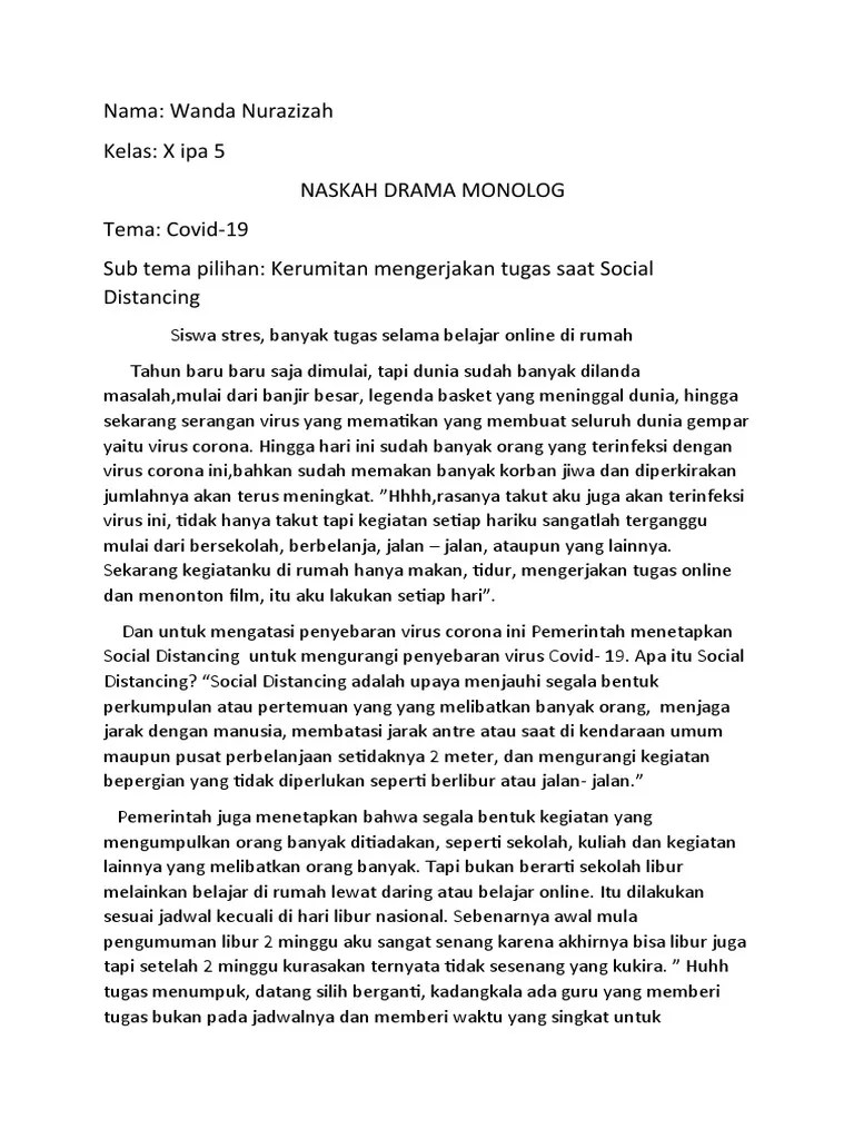 Detail Contoh Naskah Monolog Sederhana Nomer 16