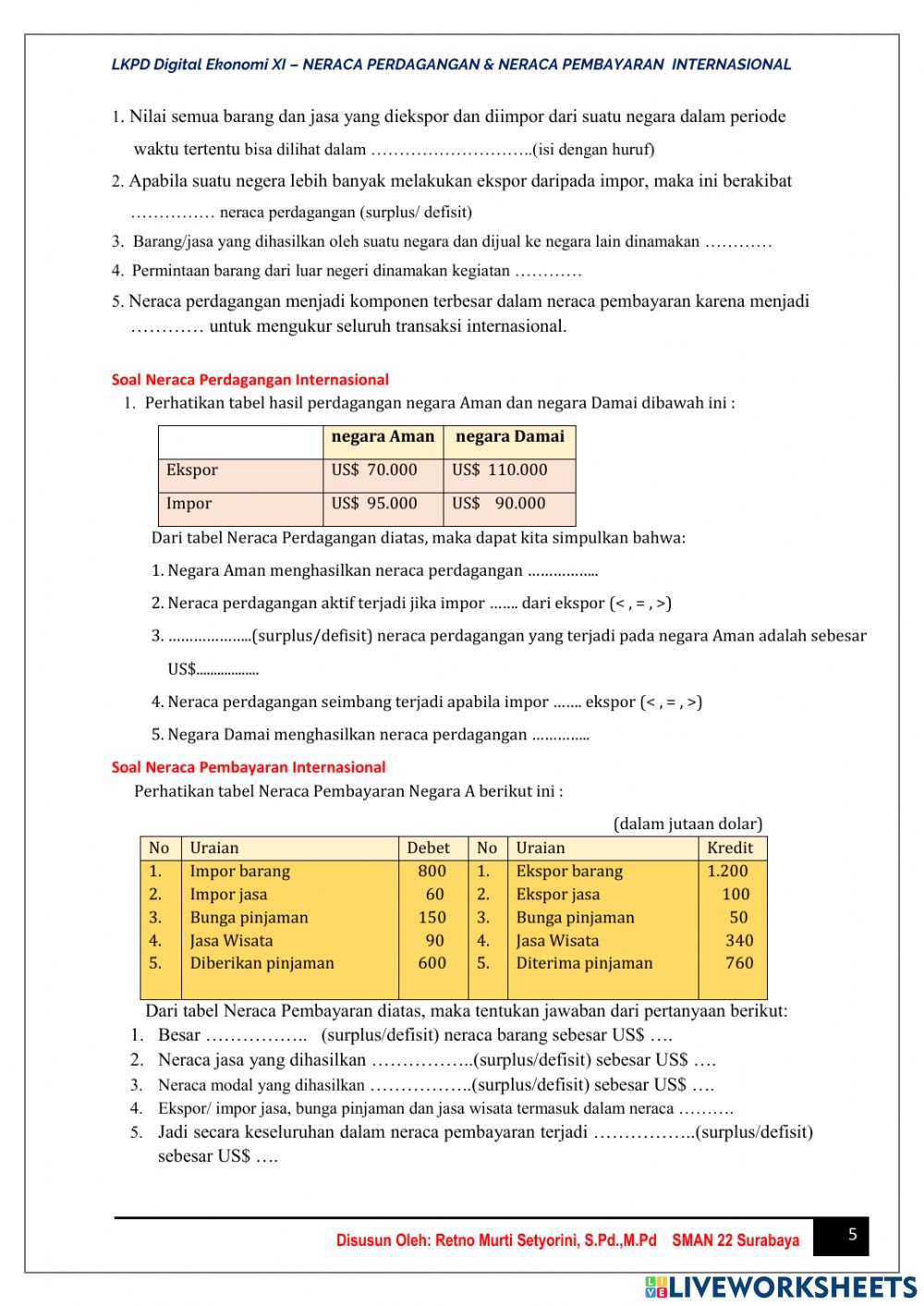 Detail Contoh Neraca Pembayaran Internasional Nomer 28