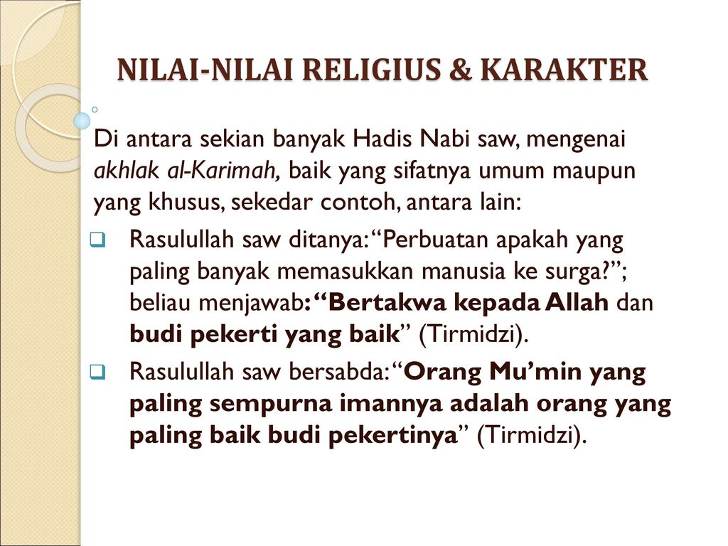 Detail Contoh Nilai Religius Nomer 3