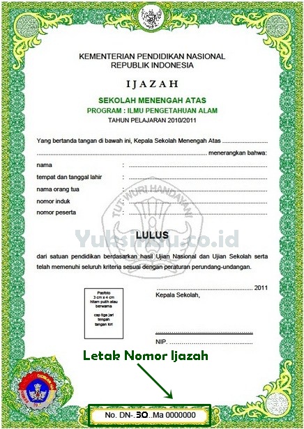 Detail Contoh Nomer Ijazah Nomer 26