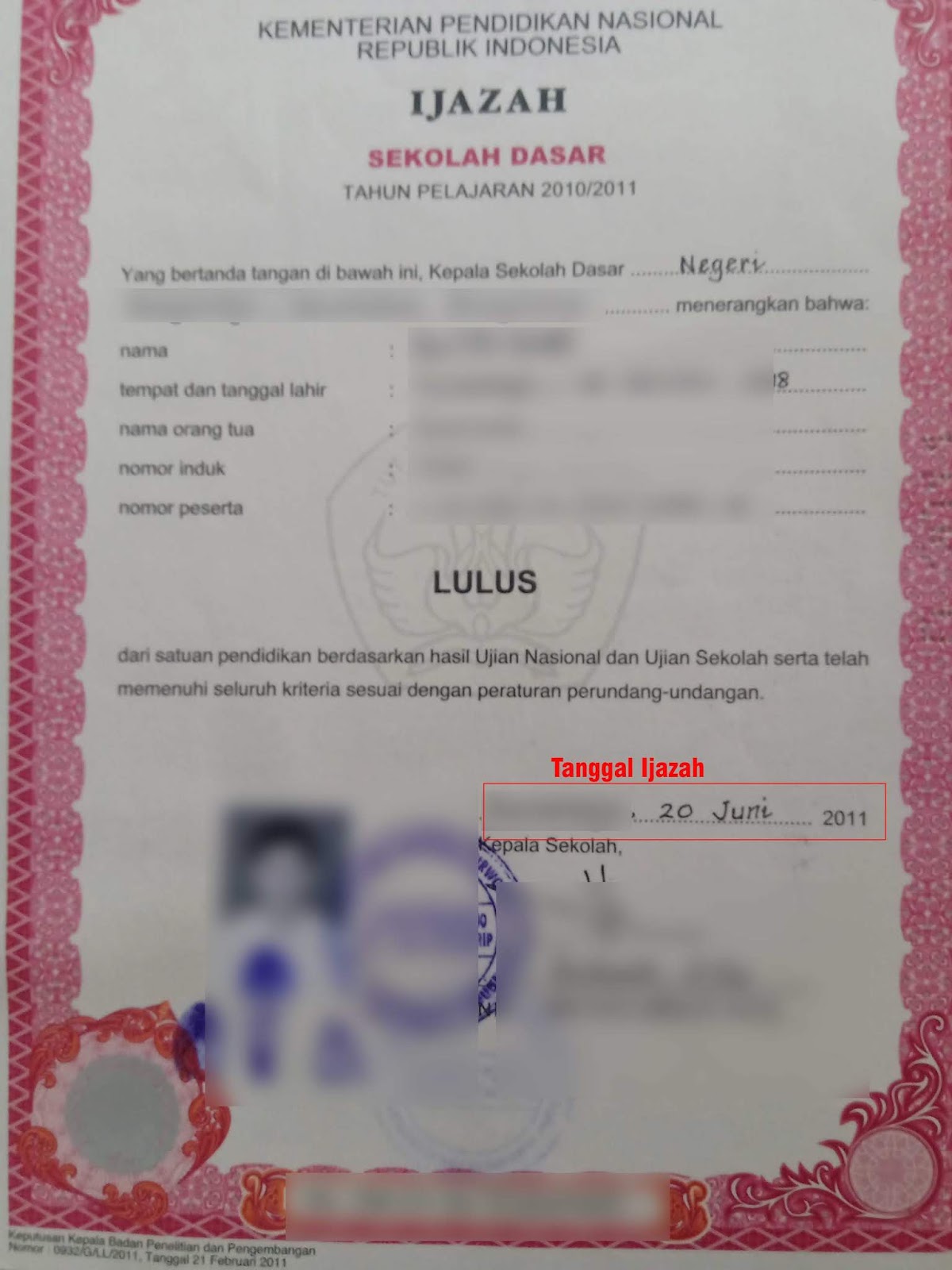 Detail Contoh Nomer Ijazah Nomer 40