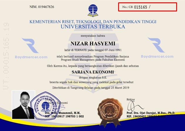 Detail Contoh Nomer Ijazah Nomer 45