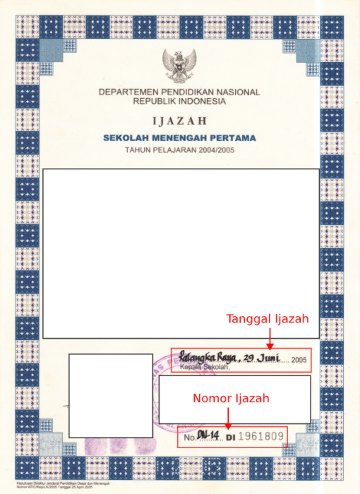 Detail Contoh Nomer Ijazah Nomer 8