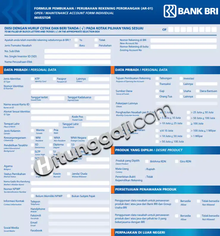 Detail Contoh Nomor Akun Bank Bri Nomer 48