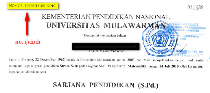 Detail Contoh Nomor Ijazah S1 Nomer 10