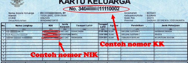 Detail Contoh Nomor Kartu Keluarga Nomer 23