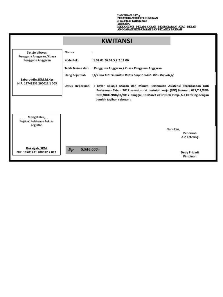 Detail Contoh Nomor Kwitansi Nomer 35