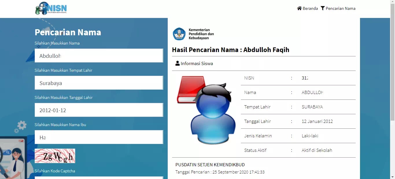 Detail Contoh Nomor Nisn Nomer 22