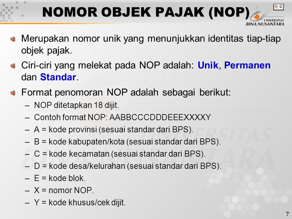 Detail Contoh Nomor Objek Pajak Nomer 26