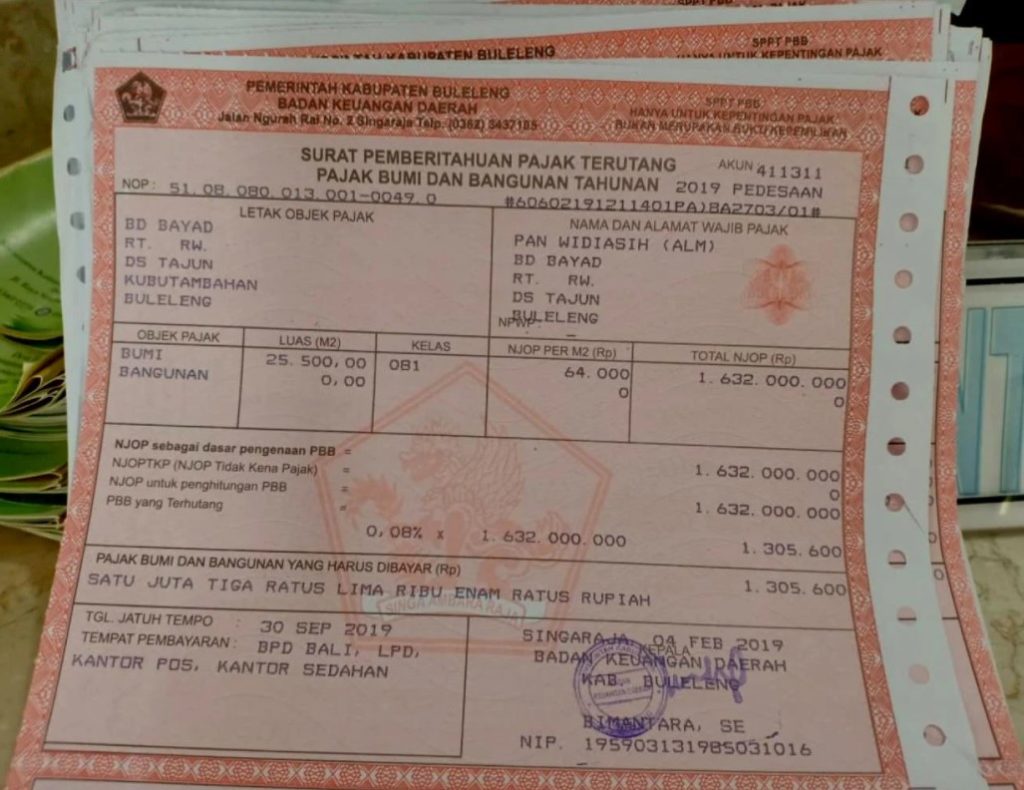 Detail Contoh Nomor Objek Pajak Nomer 32