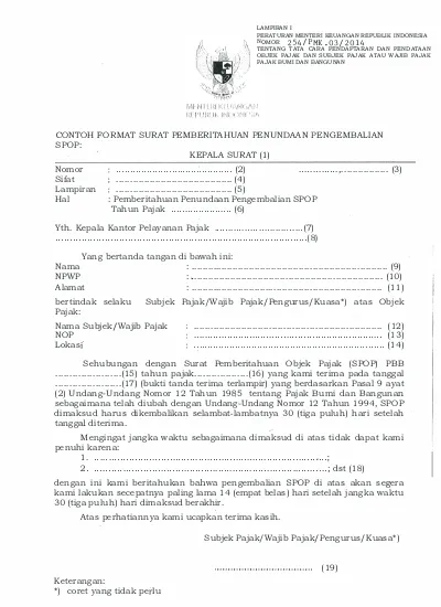 Detail Contoh Nomor Objek Pajak Nomer 48