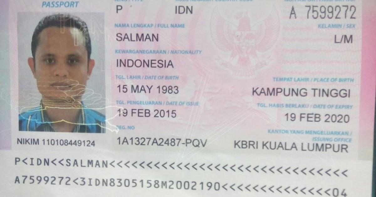 Detail Contoh Nomor Paspor Indonesia Nomer 8