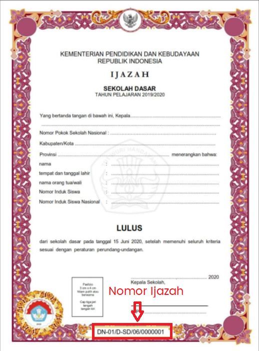 Detail Contoh Nomor Seri Ijazah Nomer 2