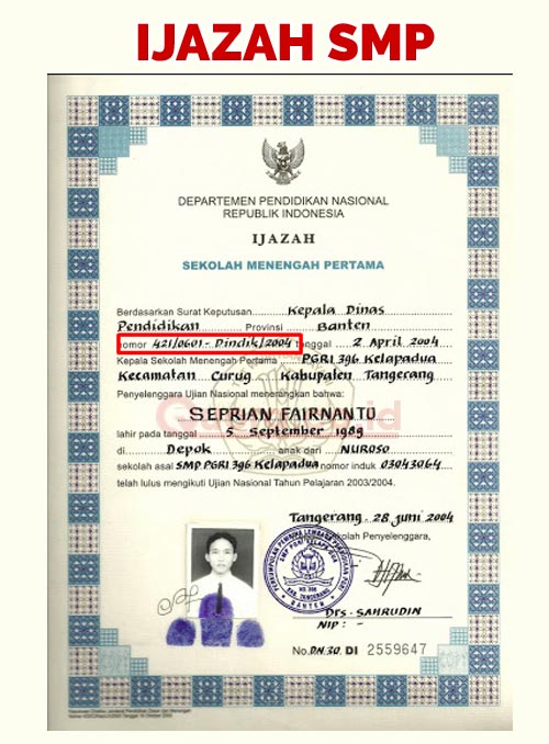 Detail Contoh Nomor Seri Ijazah Nomer 9