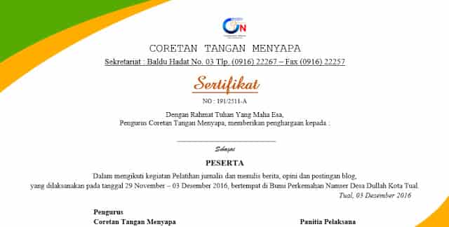 Detail Contoh Nomor Sertifikat Nomer 6