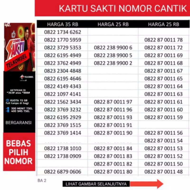 Detail Contoh Nomor Telkomsel Nomer 43