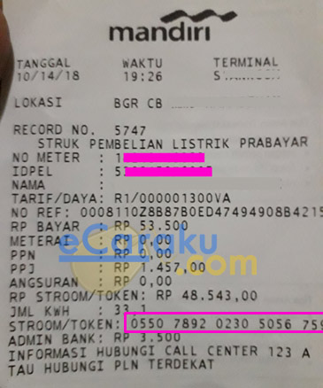 Detail Contoh Nomor Token Listrik Nomer 45