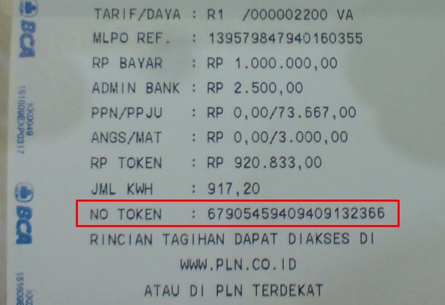 Detail Contoh Nomor Token Listrik Nomer 6