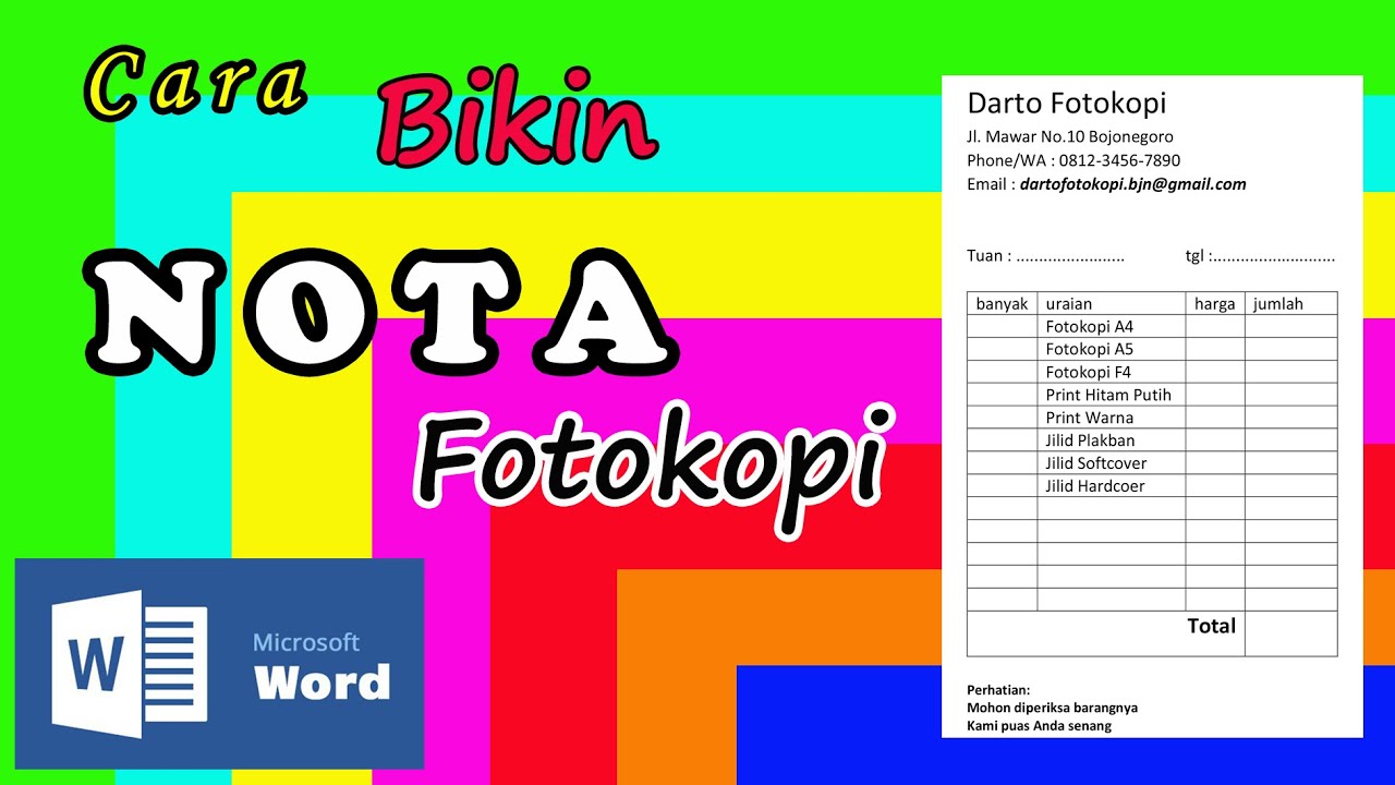 Detail Contoh Nota Fotocopy Nomer 28