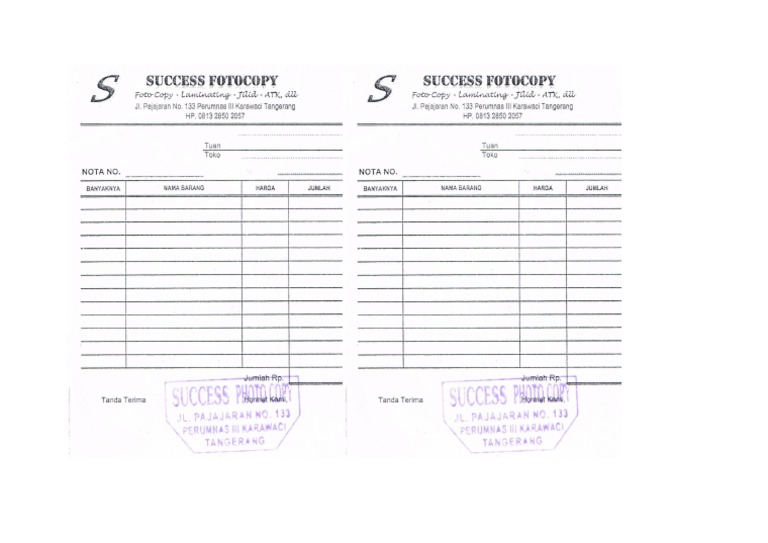 Detail Contoh Nota Fotocopy Nomer 7