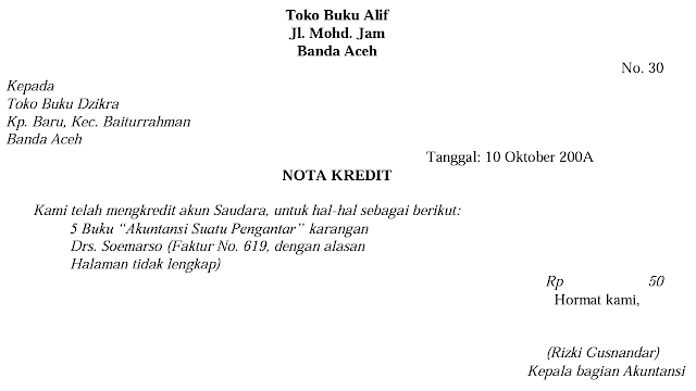 Detail Contoh Nota Kredit Nomer 39