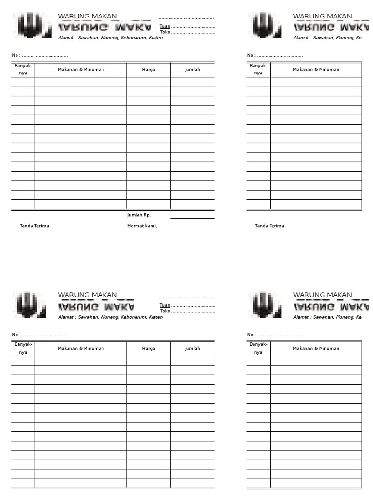 Detail Contoh Nota Makanan Dan Minuman Nomer 3