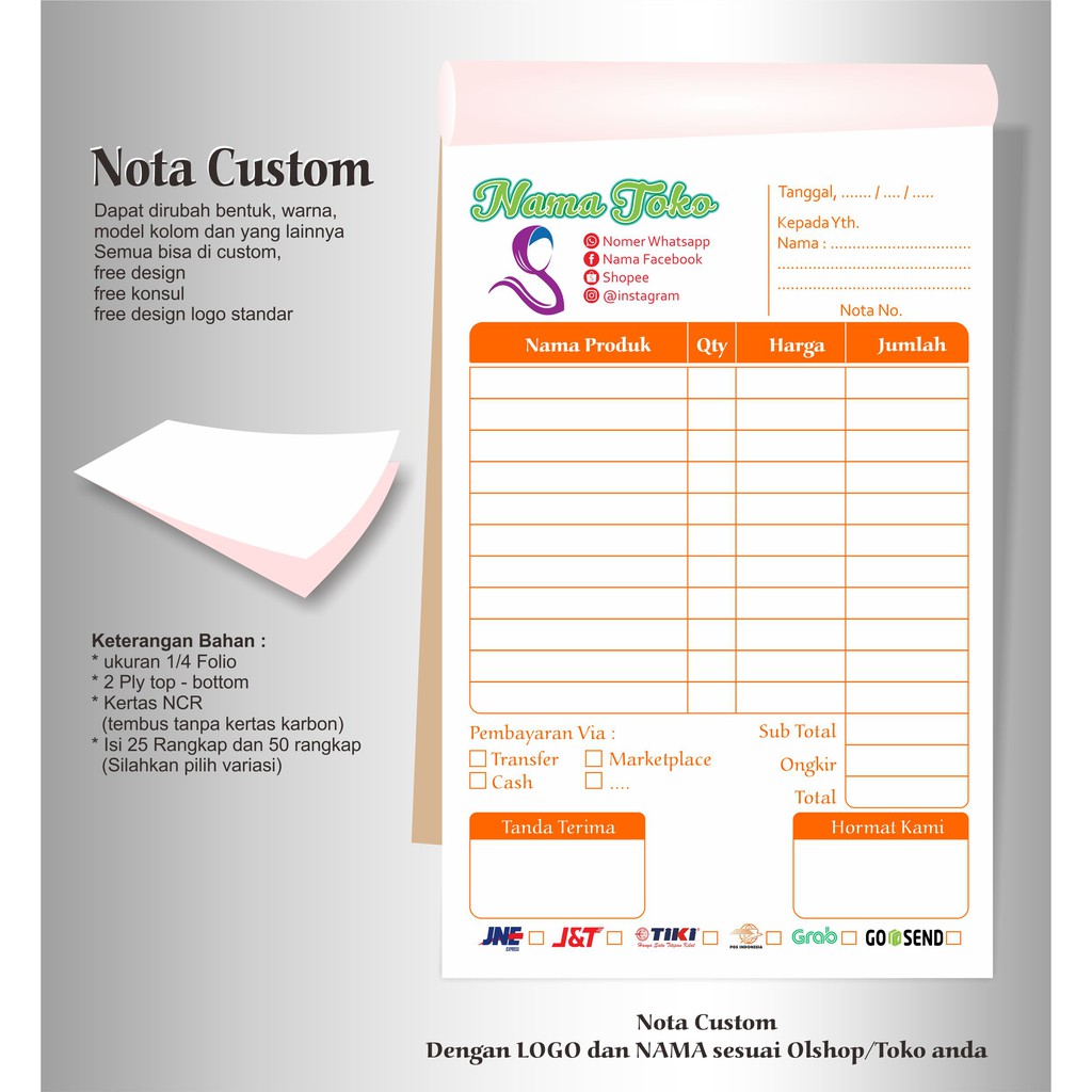 Detail Contoh Nota Olshop Nomer 34