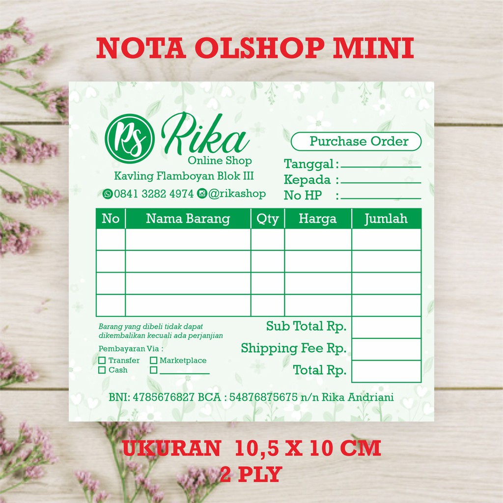 Detail Contoh Nota Olshop Nomer 47