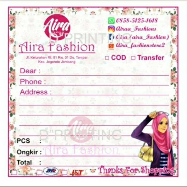 Detail Contoh Nota Olshop Lucu Nomer 20