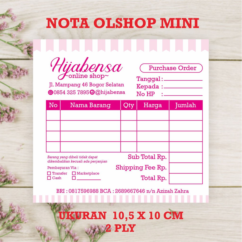 Detail Contoh Nota Olshop Lucu Nomer 28