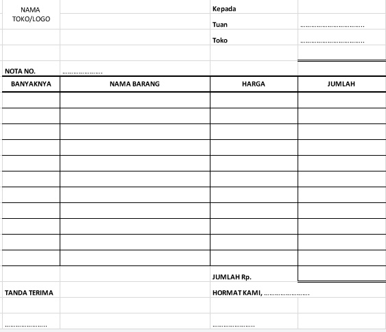 Detail Contoh Nota Pembelian Barang Nomer 14