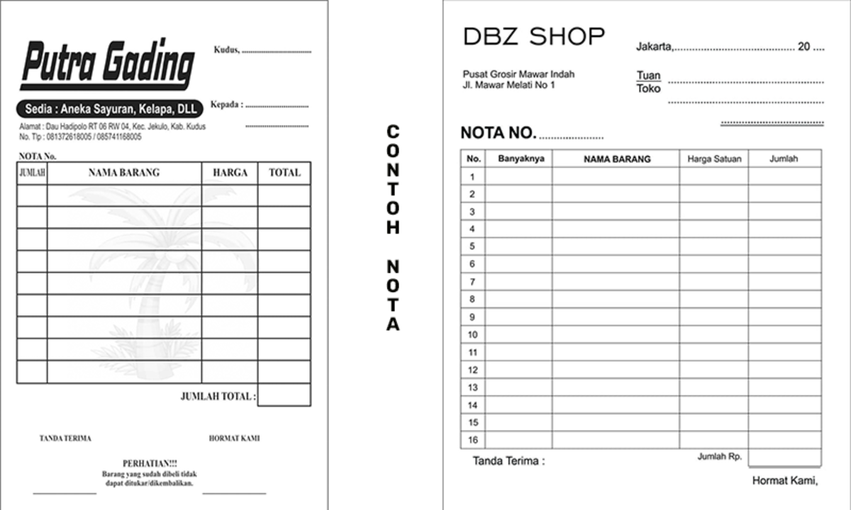 Detail Contoh Nota Pembelian Barang Nomer 33