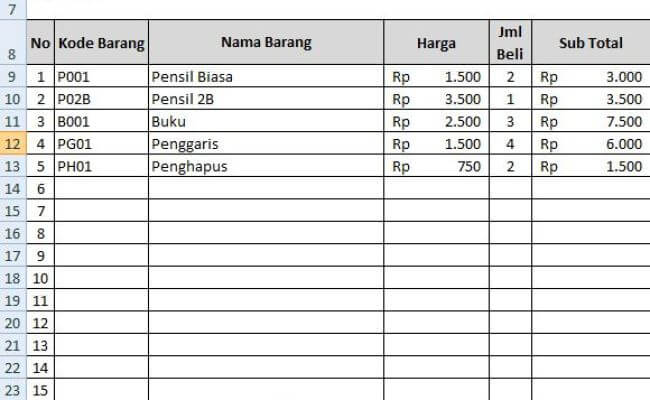 Detail Contoh Nota Pembelian Barang Nomer 47