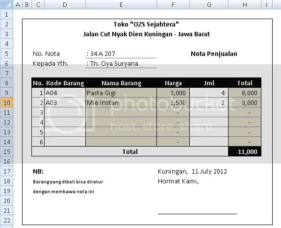 Detail Contoh Nota Pembelian Barang Nomer 49