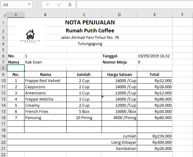 Halaman Unduh untuk file Contoh Nota Penjualan Makanan yang ke 5