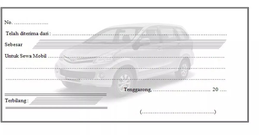 Detail Contoh Nota Rental Mobil Nomer 7