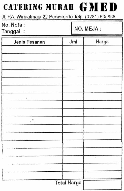 Detail Contoh Nota Rumah Makan Nomer 33