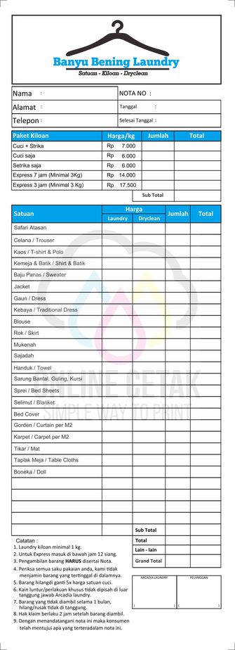 Detail Contoh Nota Rumah Makan Nomer 46