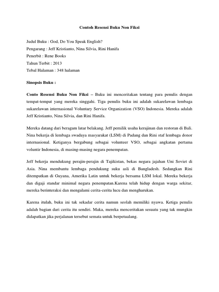 Detail Contoh Novel Non Fiksi Nomer 53