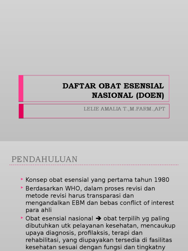 Detail Contoh Obat Esensial Nomer 24