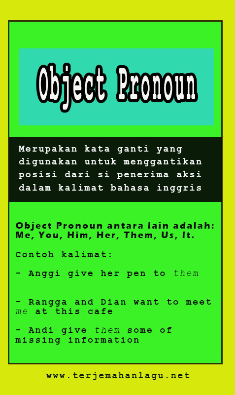 Detail Contoh Object Pronoun Nomer 5