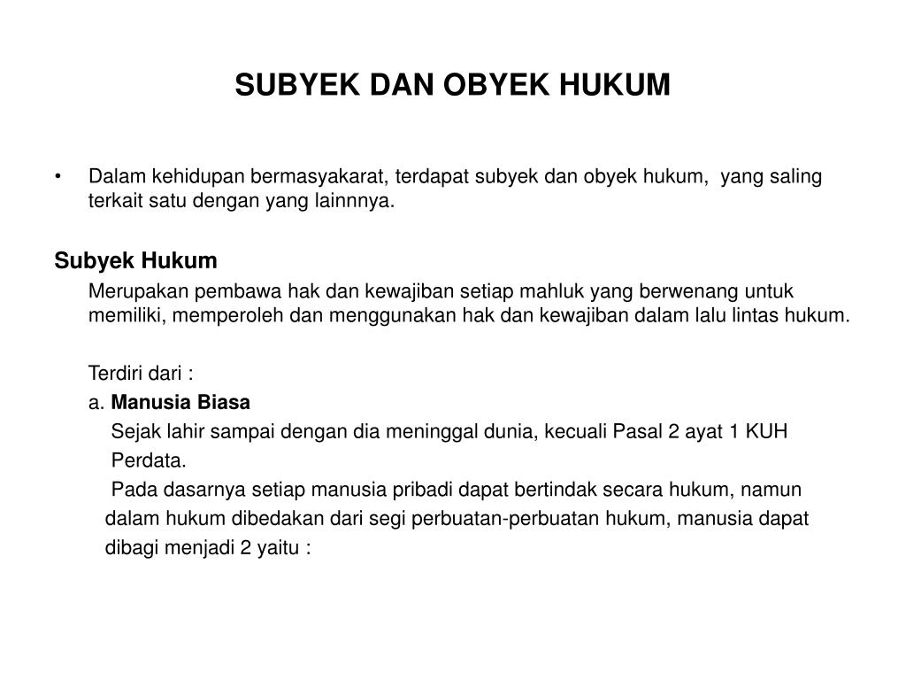 Detail Contoh Objek Hukum Nomer 15