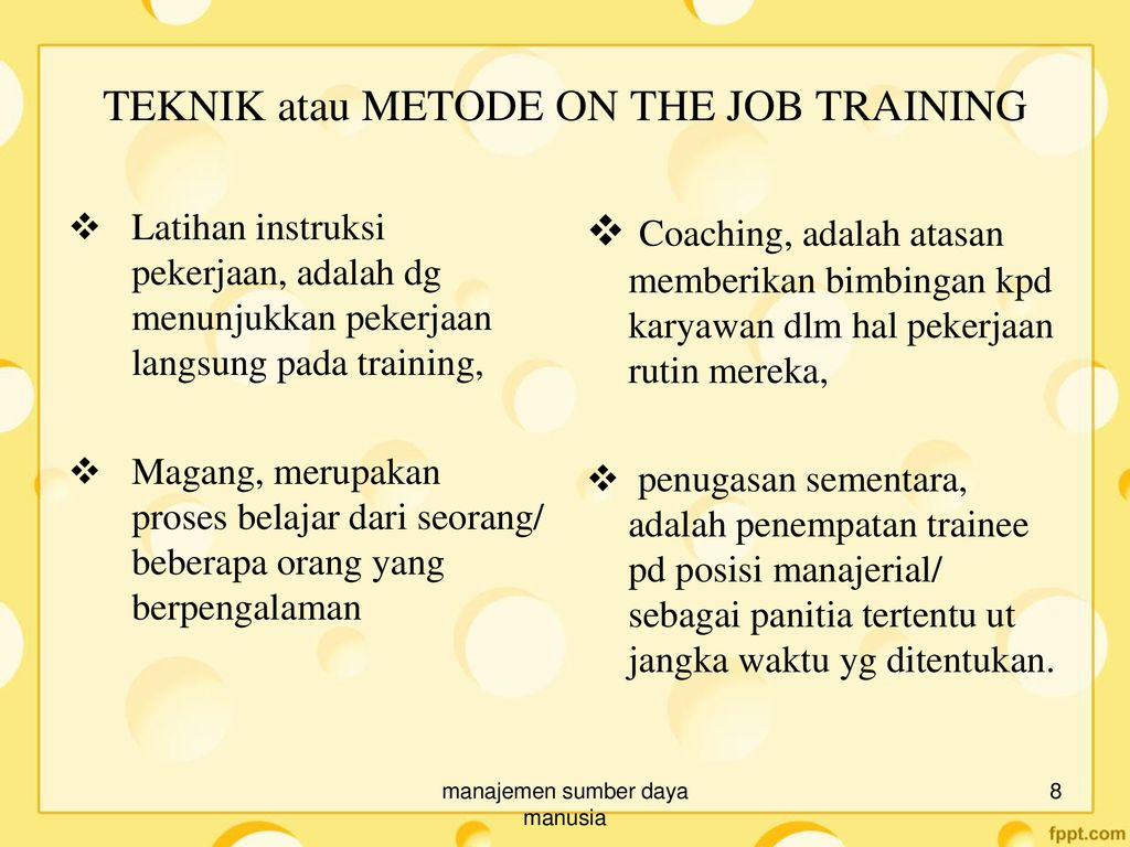 Detail Contoh On The Job Training Nomer 14