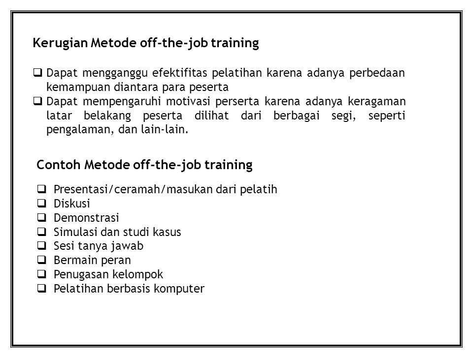 Detail Contoh On The Job Training Nomer 32