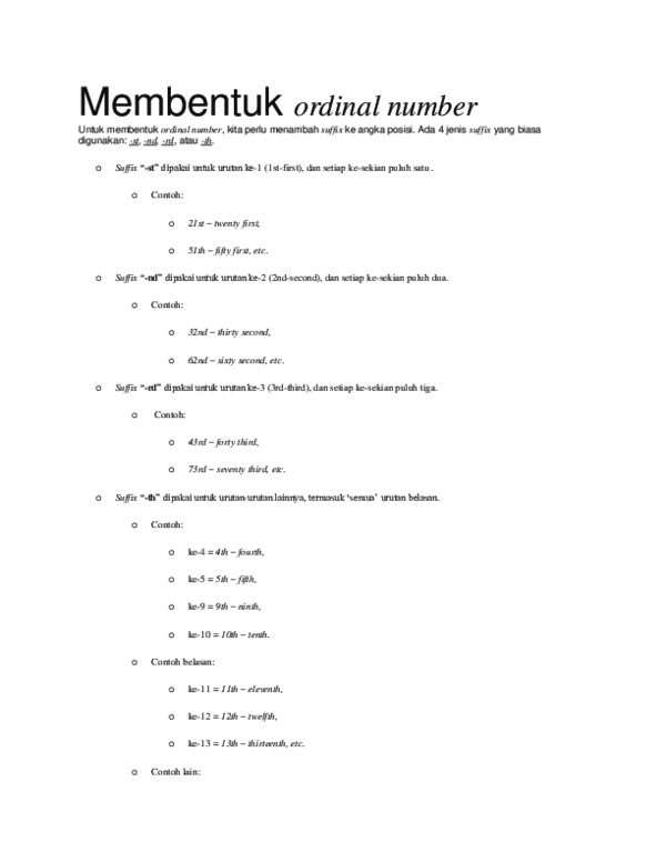 Detail Contoh Ordinal Number Nomer 13