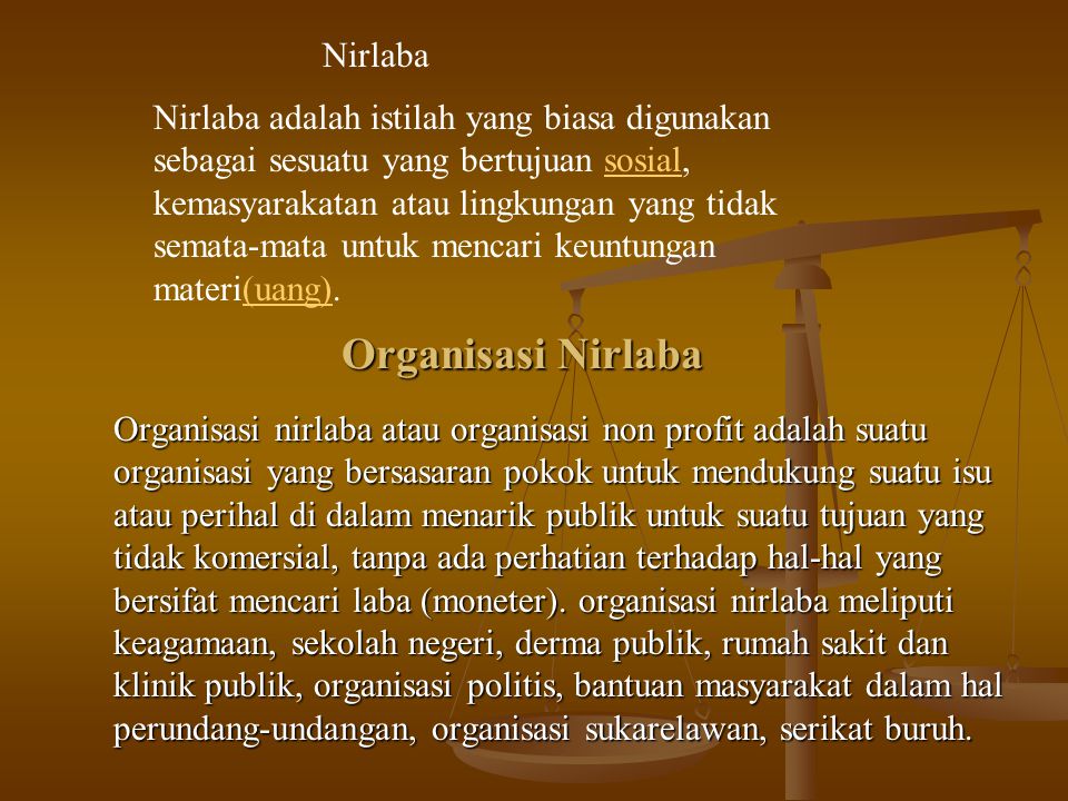 Detail Contoh Organisasi Nirlaba Nomer 4