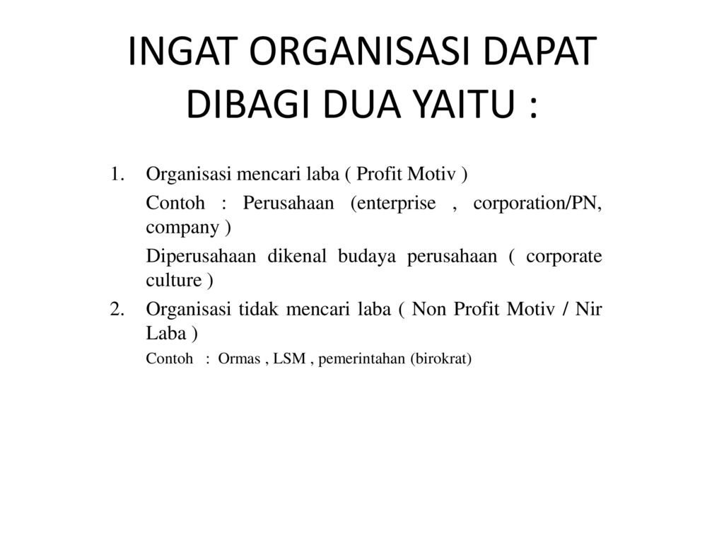 Contoh Organisasi Profit - KibrisPDR